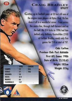 1997 Select AFL Ultimate Series #71 Craig Bradley Back